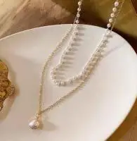 2pcs set Stainless Steel Gold Color Chain Necklace Bracelets For Women Girl Fashion Non-fading Lady Jewelry Set Accessories