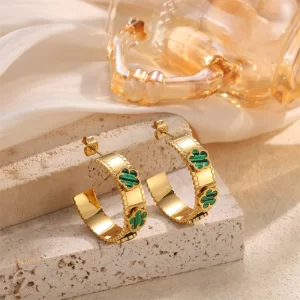 Classic 316L Stainless Steel Metal Multicolor Flower Stud Earrings for Women Fashion Brand Jewelry Vintage Earrings Accessories