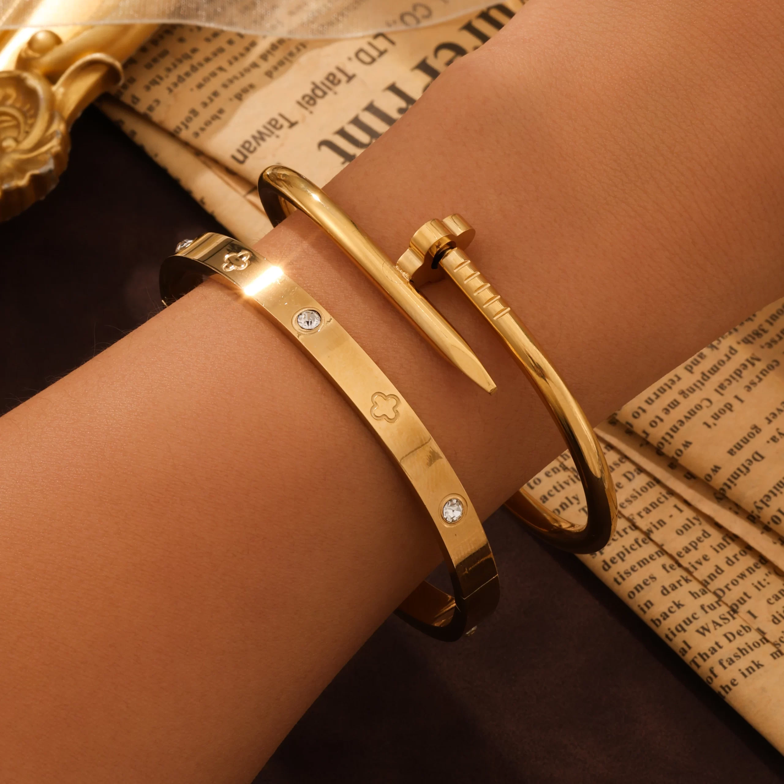 2pcs Gold
